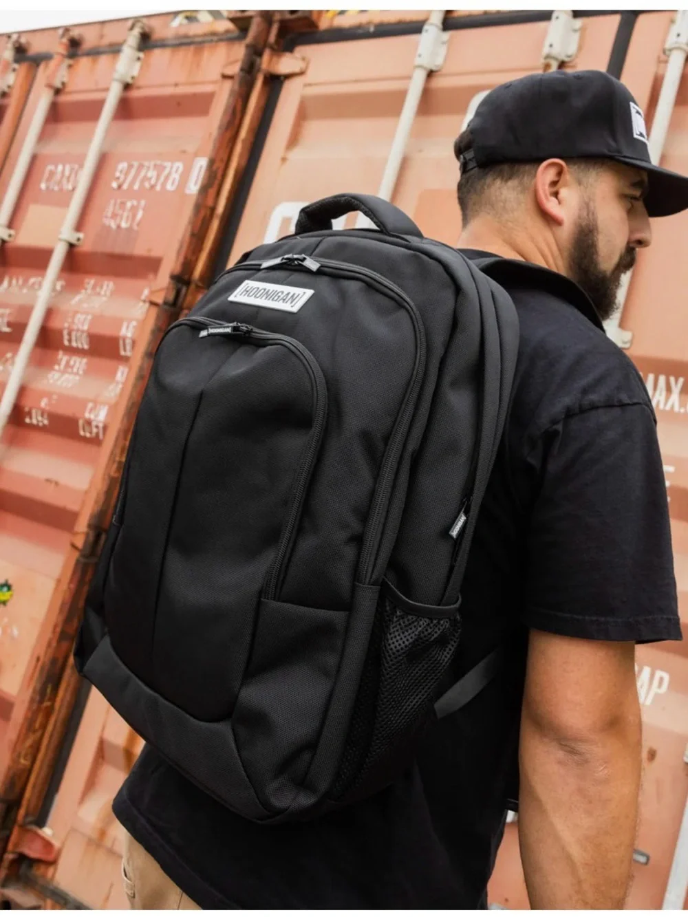 Hoonigan Metal Bar backpack. Gray/black
